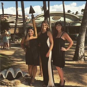 Elegant Black and cream Maxi Dress